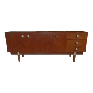 Mid-Century Modern Teak & Aluminum Pull Dresser
