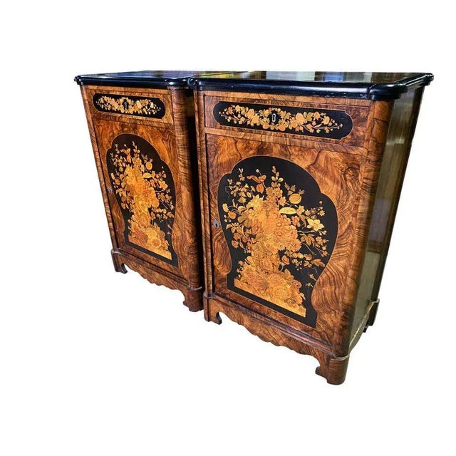 Victorian Inlaid Cabinets, 19th Century, Set of 2 For Sale - Image 10 of 16
