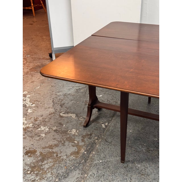 Wood Federal Style Mahogany Drop-Leaf Gateleg Dining Table, Vintage For Sale - Image 7 of 12