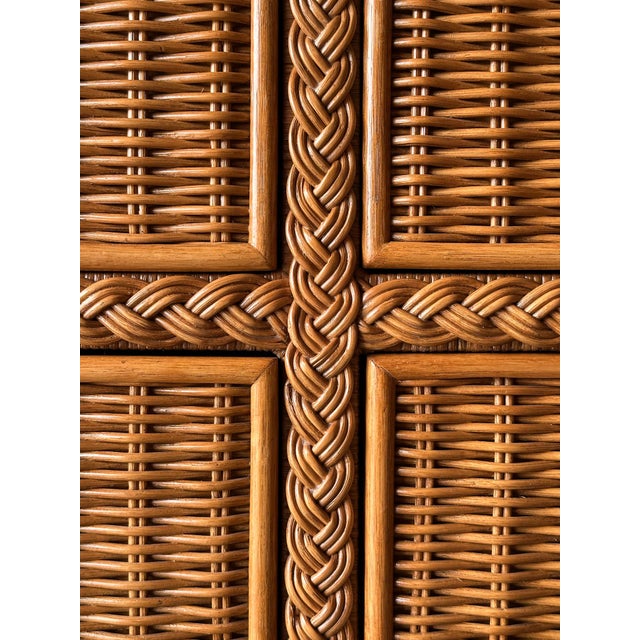 Woven Wicker Six-Drawer Dresser With Braided Rope Trim, 1980s For Sale - Image 18 of 18