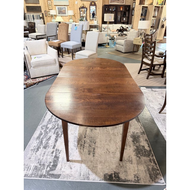 Vintage Asher Benjamin Tiger Maple Extension Dining Table Set For Sale - Image 4 of 11