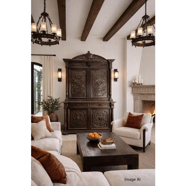 Antique French Oak Cabinet, 1800s For Sale - Image 17 of 18