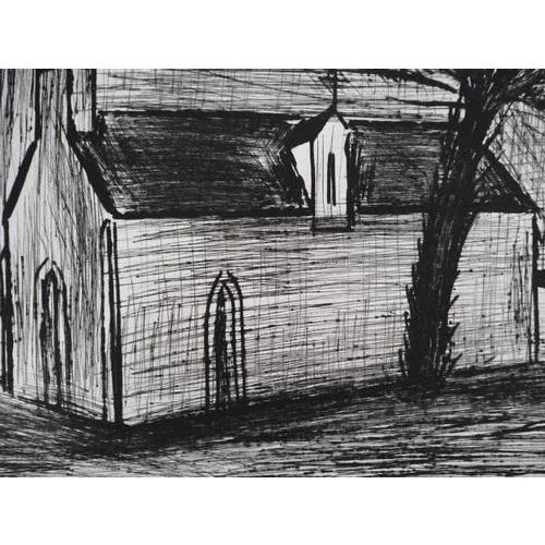 Bernard Buffet, Brittany, Chapel and Calvary, Original Engraving For Sale - Image 4 of 5