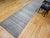Vintage American Rag Runner, Handwoven Wool & Cotton, Stripe Pattern, Tan & Blue, 3x16 For Sale In Chicago - Image 6 of 15