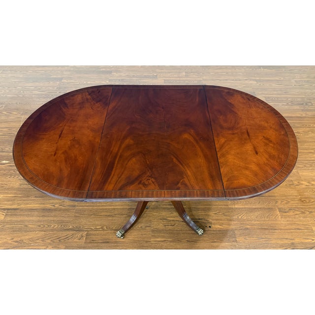 Brown Traditional Mahogany Drop Leaf Breakfast/Dining/Game/Occasional Table by Leighton Hall - Showroom Sample For Sale - Image 8 of 16