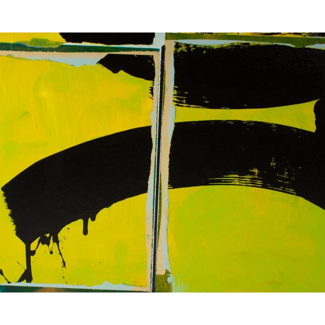 2021 Signed “Jaune” Acrylic on Canvas Abstract Painting by Artist Steven Sickles For Sale - Image 4 of 10