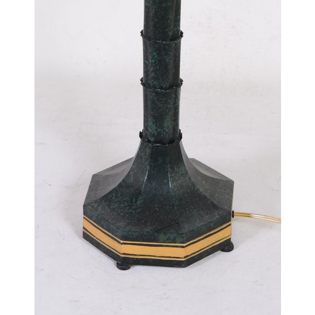 1990s A Pair Vintage Design Handmade Golden Palm Tree Table Lamp For Sale - Image 5 of 7