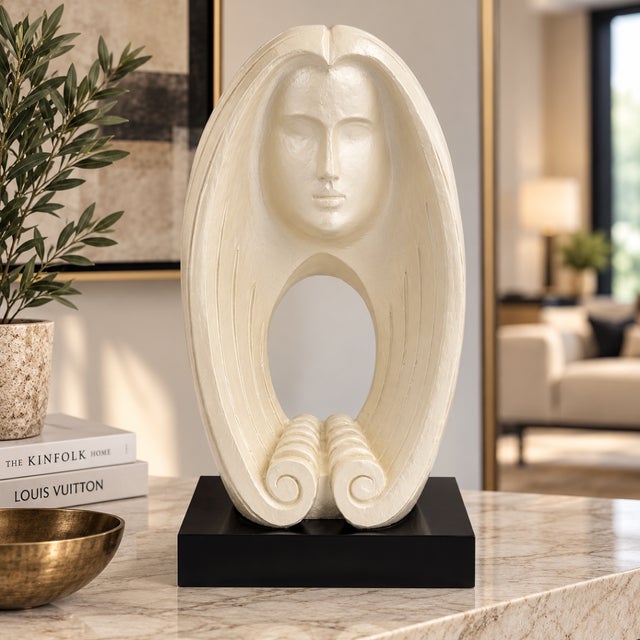 Austin Productions Austin Productions Durastone Sculpture "Woman's Face" Fisher, 1980 For Sale - Image 4 of 15