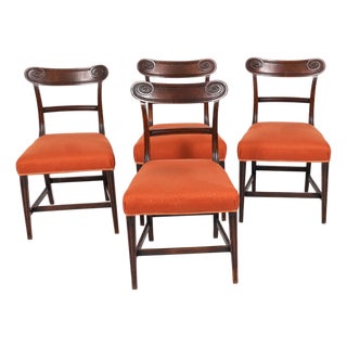 Antique English Regency Mahogany Dining Chairs, 1820, Set of 4 For Sale