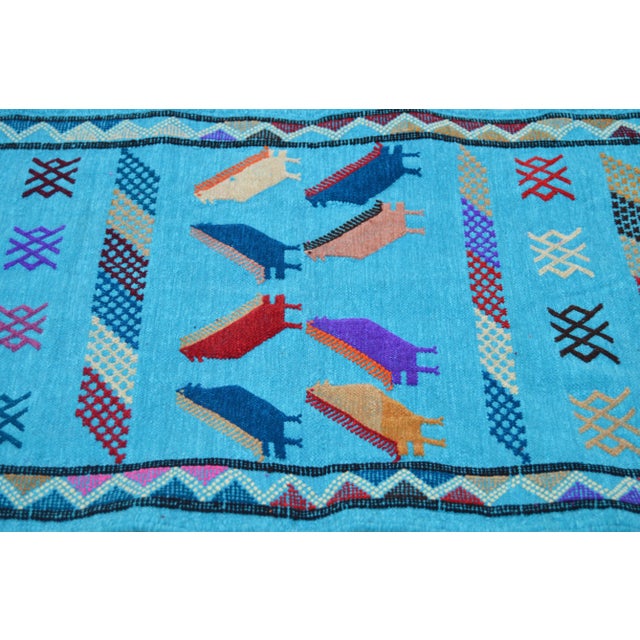 Late 20th Century Vintage Moroccan Rug - 3'3'' X 1'7'' For Sale - Image 4 of 5