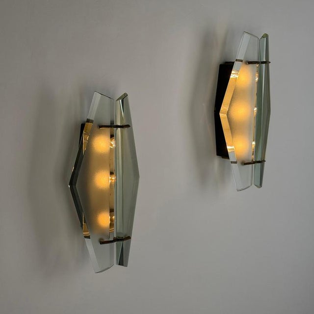 1950s Model 1937 Wall Lights attributed to Max Ingrand for Fontana Arte, Italy, 1958, Set of 2 For Sale - Image 5 of 18