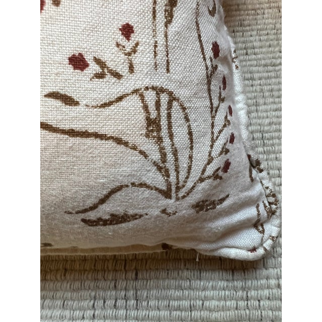 ivory linen with golden brown floral and a slight bit of burgundy in flowers custom made I purchased fabric from Hollywood...