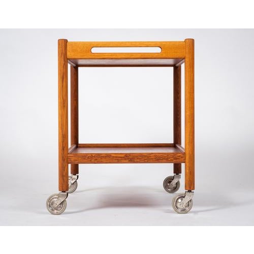 Brown Mid-Century Modern Danish Bar Cart by Hans J. Wegner for Andreas Tuck, 1950s For Sale - Image 8 of 12