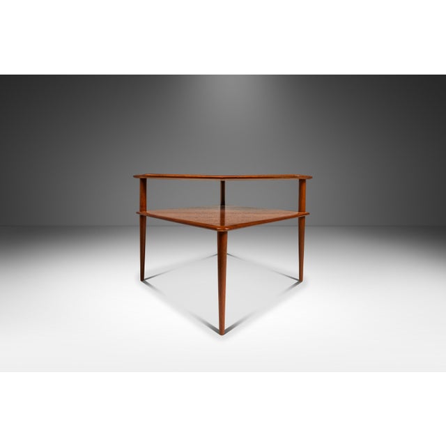 1960s Danish Mid-Century Modern Two-Tiered 'Minerva' Table in Solid Teak Attributed to Peter Hvidt & Orla Mølgaard for France & Sons, Denmark, C. 1960s For Sale - Image 5 of 18