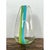 Vintage Clear Glass Vase With Blue and Green Stripes For Sale - Image 11 of 12