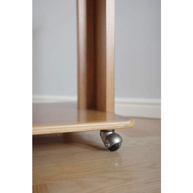 1970s Vintage Oak Cart on Wheels, 1970s For Sale - Image 5 of 8