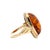Metal Vintage 14k Yellow Gold Oval Amber Gemstone Ring, Size 7 For Sale - Image 7 of 10