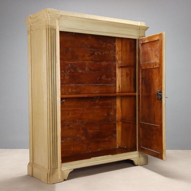 Antique Baroque Green Lacquered Poplar Wardrobe, 1700s For Sale - Image 3 of 11