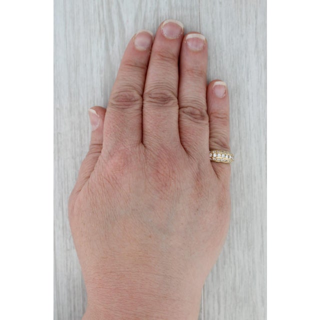 Gold 0.98ctw Diamond Wedding Band 18k Yellow Gold Size 6 Anniversary Ring For Sale - Image 8 of 8