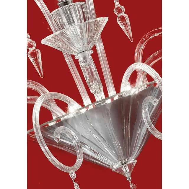 Early 21st Century Venetian Imperial Rigadin Murano Glass Wall Sconce in Transparent Glass by Simoeng for Simoeng For Sale - Image 5 of 8