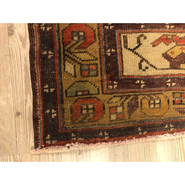 Vintage Brown Tribal Oushak Rug For Sale - Image 10 of 11