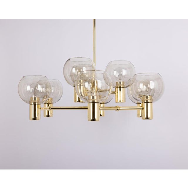 Large Vintage Brass Chandelier, Germany, 1960s For Sale - Image 6 of 13