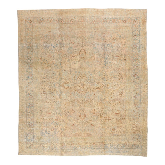 Late 19th Century Antique Persian Khorassan Rug - 12'07 X 14'03 For Sale