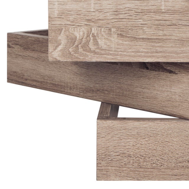 Wood Stacked Coffee Table in Light Grey For Sale - Image 7 of 9