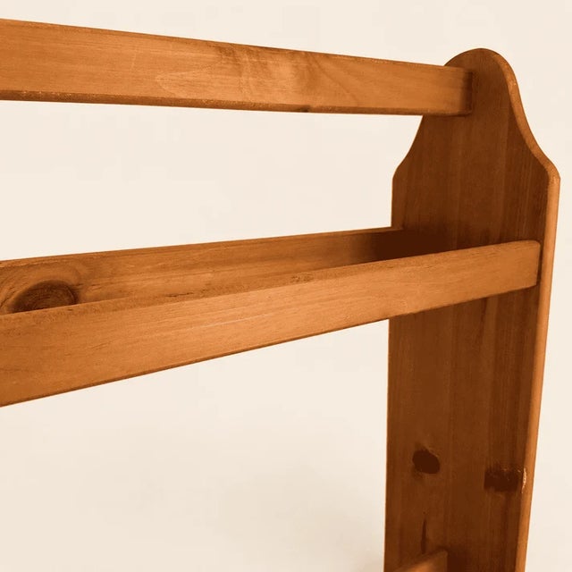 Late 20th Century Vintage Knotty Pine Quilt Rack, 3-Rail Blanket Stand For Sale - Image 5 of 8