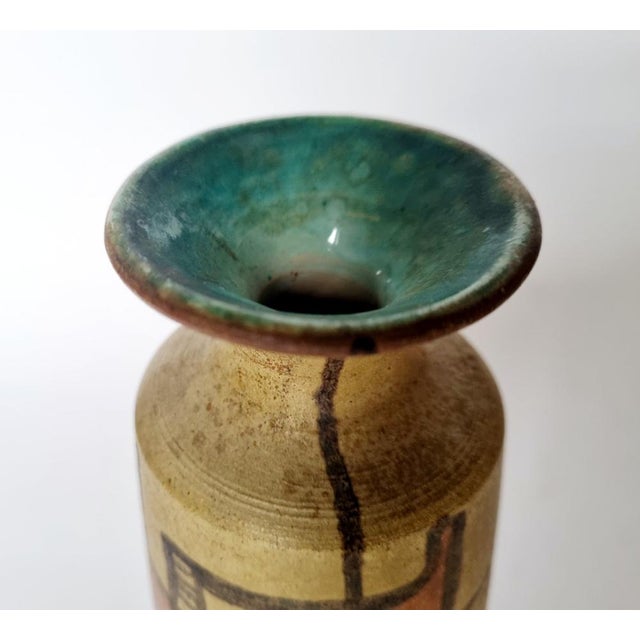 Italian Modern Cubisem Pattern Vase by Ceramice Biancoli, Italy, 1960s, in Flawless conditions. Designed 1960 to 1969 This...