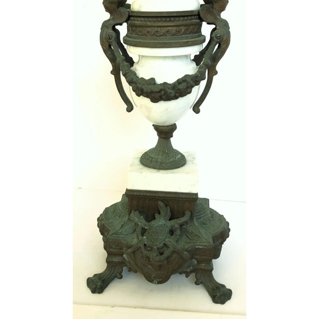Pair of Italian Brevetto Marble Candelabras/Unlacquered Brass For Sale In Los Angeles - Image 6 of 10