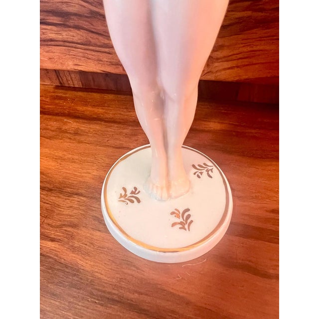 Ceramic Art Deco Porcelain Girl with Ball Figurine from Neuendorf, 1930s For Sale - Image 7 of 9