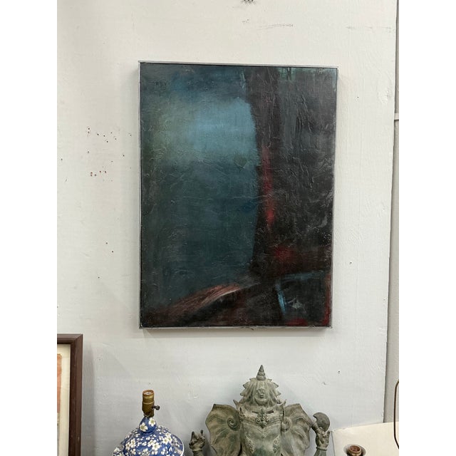 “At the Corner of the Earth” 1960 Vintage Abstract Painting by Bob Witz For Sale - Image 4 of 12
