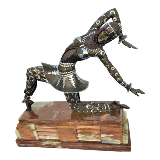1990s Art Deco/Modern Dancer in Dance Pose Title; Karmorna after Chiparus For Sale