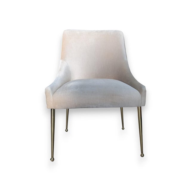 2010s Set of 6 Anthropologie Ellory Dining Chairs — Velvet, Brass Legs For Sale - Image 5 of 11