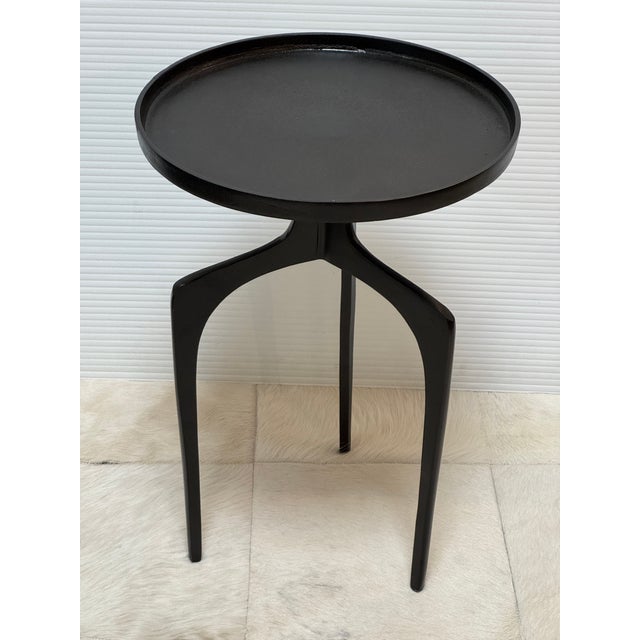 Metal Etta Avenue Leslie End Table, Matte Black For Sale - Image 7 of 12