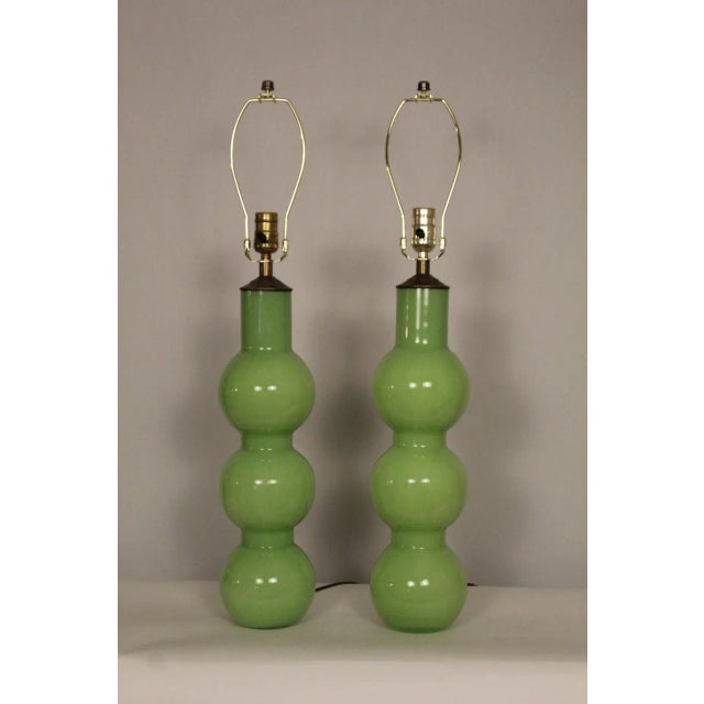 Glass Mid 20th Century Mezza Murano Style Sculptural Lamps - a Pair For Sale - Image 7 of 12