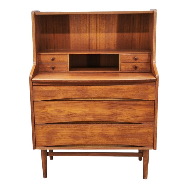 Danish Modern Teak Secretary Writing Desk with Drawers, 1960s For Sale