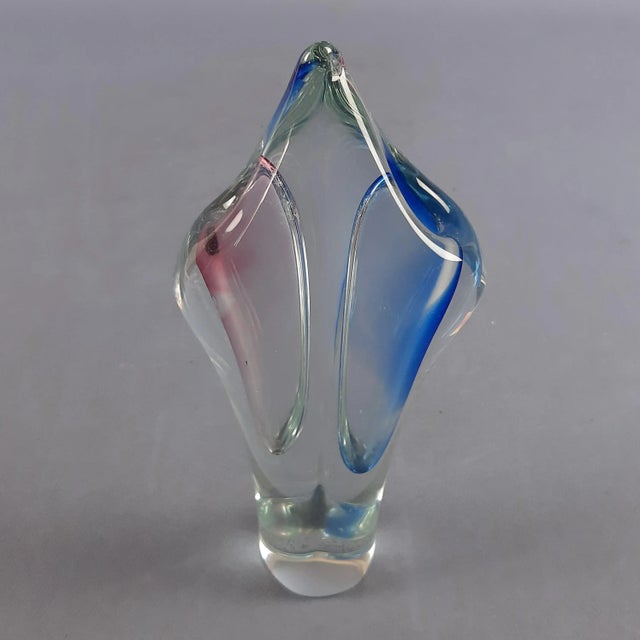 Sculptural Sommerso Murano Glass Vase by Archimede Seguso for Flavio Poli, 1960s For Sale - Image 11 of 11