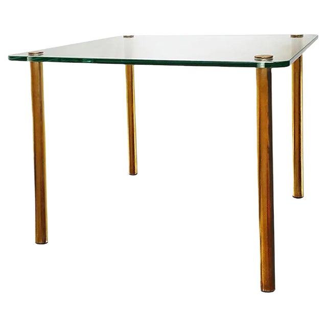 Mid-Century Italian Brass & Glass Side Table For Sale