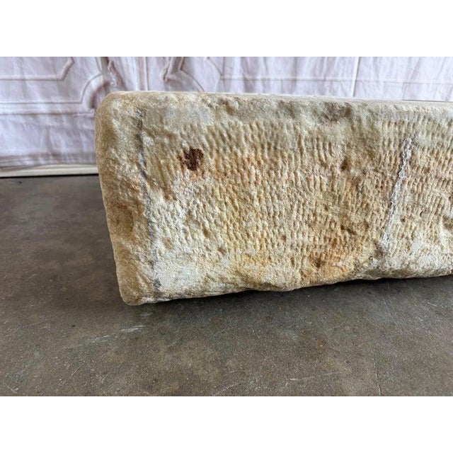 Stone Antique Hand-Carved Stone Farmhouse Sink Basin With Rustic Architectural For Sale - Image 7 of 11
