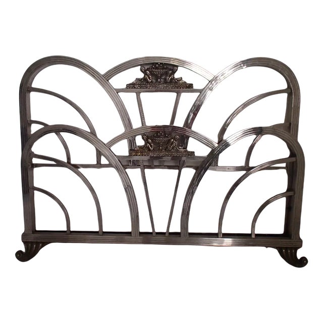 Spanish Art Deco Chrome Plated Head Board, Set of 2 For Sale