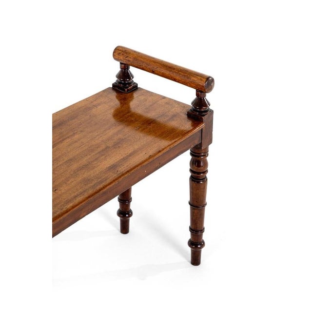 Brown English Mahogany Hall Bench For Sale - Image 8 of 12