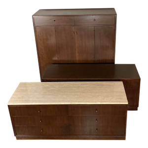 1960s Mid-Century Modern Founders Furniture Bedroom Set Armoire, Dressers - 3 Piece