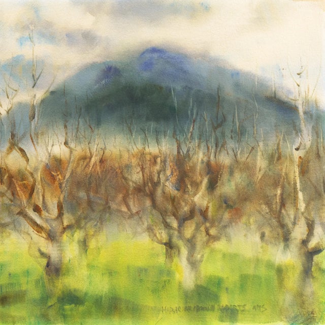 'Grove of Trees in a Misty Landscape' by Marie McDonnell Roberts, Woman Artist, American Watercolor Society For Sale In Monterey, CA - Image 6 of 7