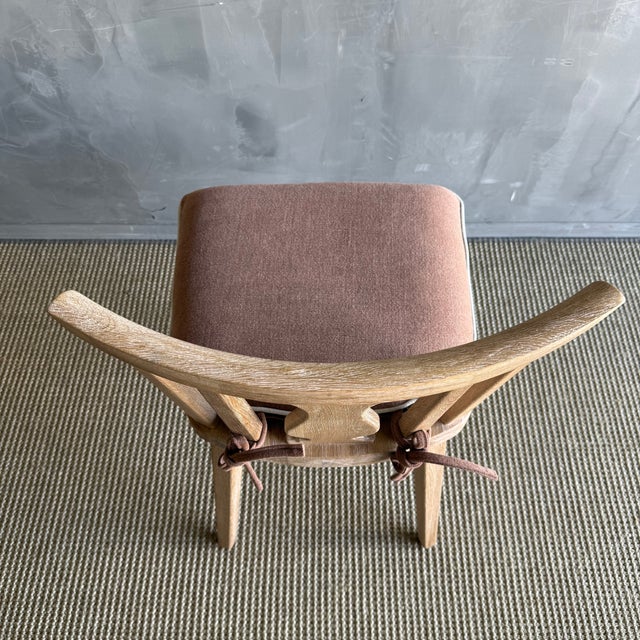 Wood Durrell White Oak Dining Chair With Linen Seat Cushion in Natural Finish For Sale - Image 7 of 13