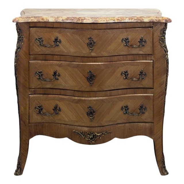 Louis XV Style Chest of Drawers in Marquetry For Sale