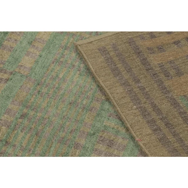Rug & Kilim's Scandinavian Style Plush Rug in Mohair With Muted Geometric Designs For Sale - Image 11 of 11