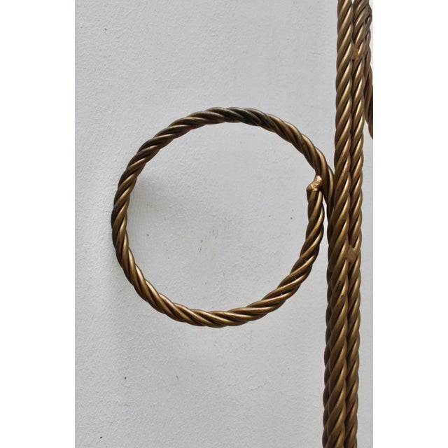 Freestanding Gold Finish Twisted Rope Hoops Towel Rack Vintage Hollywood Regency For Sale - Image 13 of 15