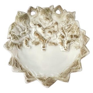 Antique Victorian Westmorland Three Bears Milk Glass Decorative Wall Plate - Nursery Decor For Sale